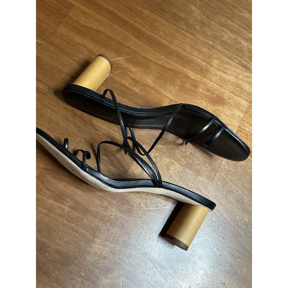 Reformation Rachel Leather Sandals in Black New - Picture 5 of 11
